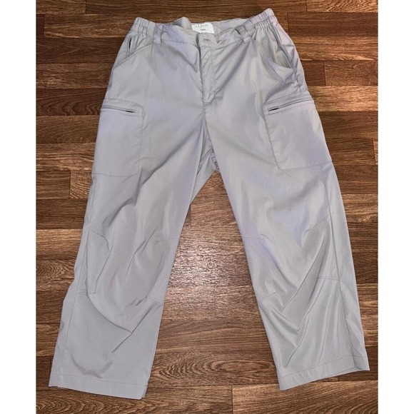 L.L.Bean‎ Cargo Pants Hiking Travel Lightweight Nylon Blend Gray Small - Picture 1 of 8